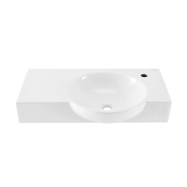 Chateau Right Side Faucet Wall-Mount Bathroom Sink, 30-in V6