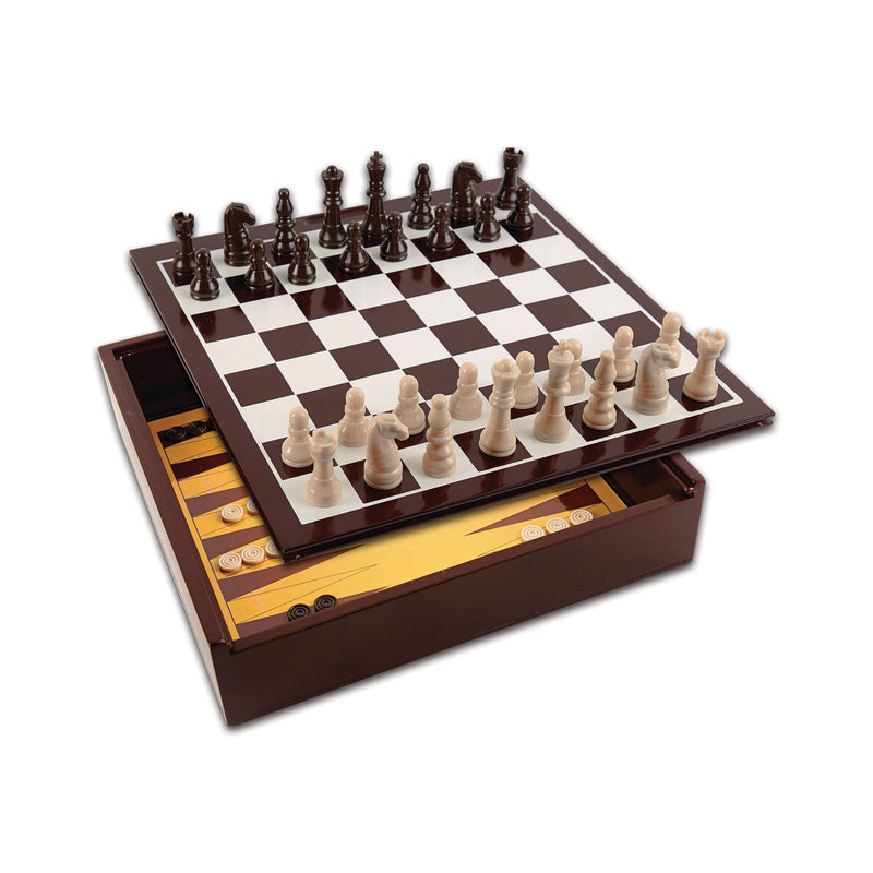 Classic 10-in-1 Wooden Game Set with Durable Storage Box L4