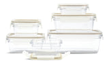 Clearlock Clear Clip Lid Food Storage Container Set with Tritan Base, Nestable, 6 Count
