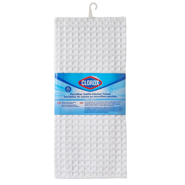 Clorox Waffle Microfiber Towel Kitchen Set, 16-in x 26-in, 2-pk J6