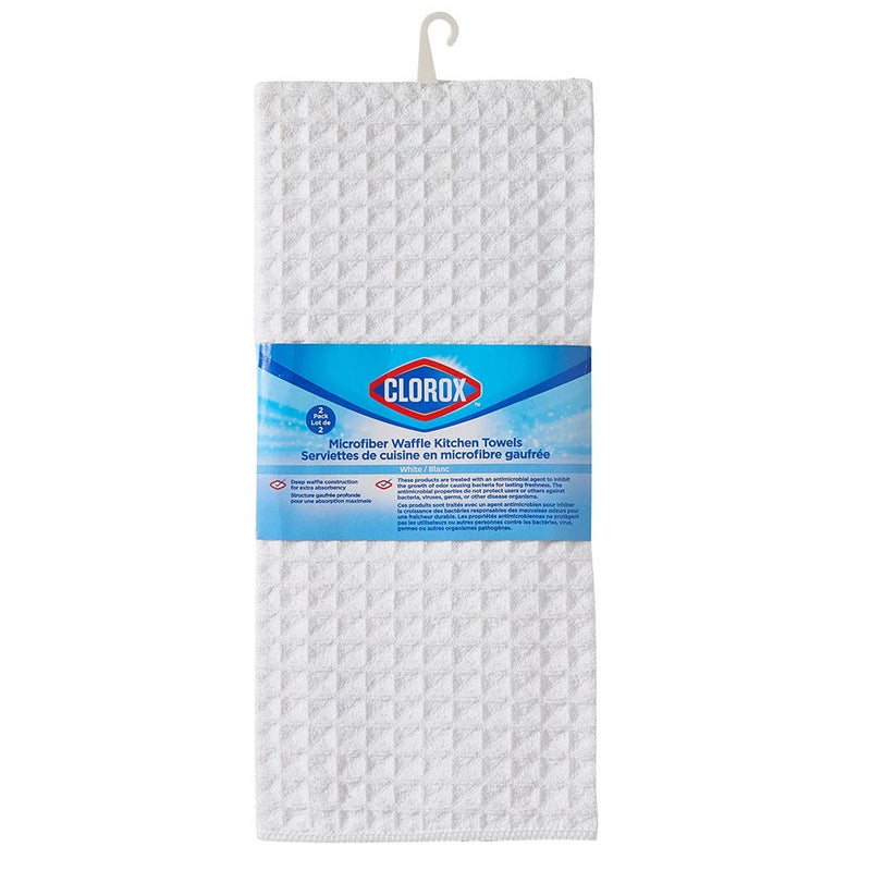 Clorox Waffle Microfiber Towel Kitchen Set, 16-in x 26-in, 2-pk J6