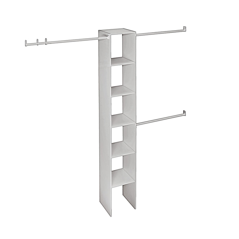 ClosetMaid Expandable Closet Organizer Kit with 3-Closet Rod, White, 12-in K1
