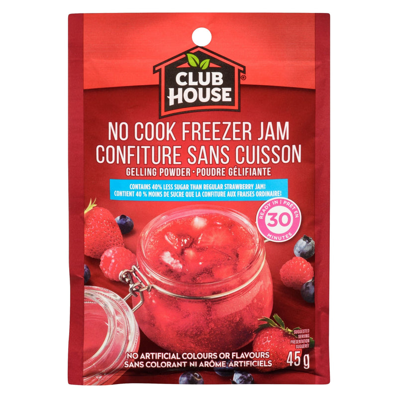 Club House No Cook Strawberry Freezer Jam, Reduced Sugar Recipe, 45-g G0