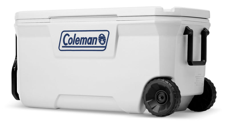 Coleman Marine Series Hard Cooler with Wheels, White, 100-QT Q9