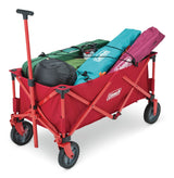 Coleman Outdoor Collapsible Folding Utility Wagon with Brake & Carry Bag, Red, 220-lb (100-kg) Capacity