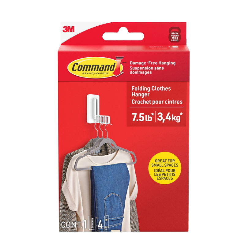 Command 7.5-lb Large White Damage Free Folding Clothes Hanger B0