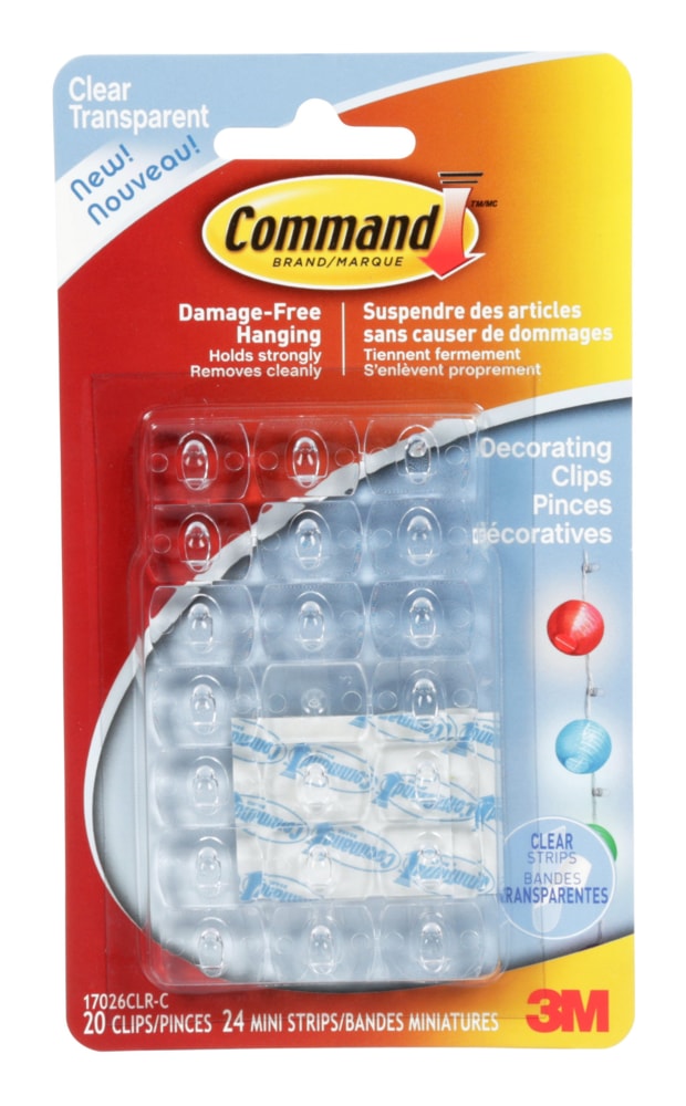 Command Clear Décor Clips and Strips, Damage Free Hanging C9