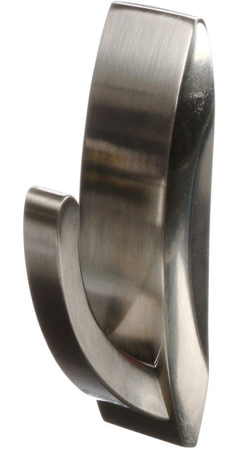 Command Large Elegant Decorative Metallic Hook with Adhesive Strips, Brushed Nickel, 5-lbs, 2 Strips Per Pack C3