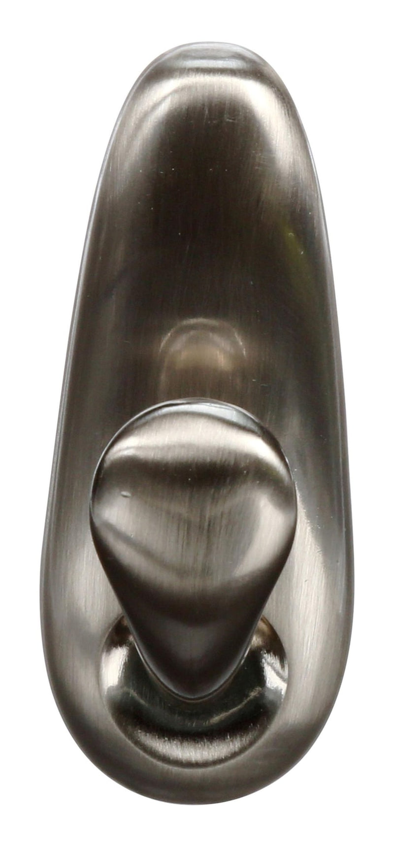 Command Medium Decorative Metal Hook with Adhesive Strips, Brushed Nickel, 3-lbs, 1 Strip per Pack V2