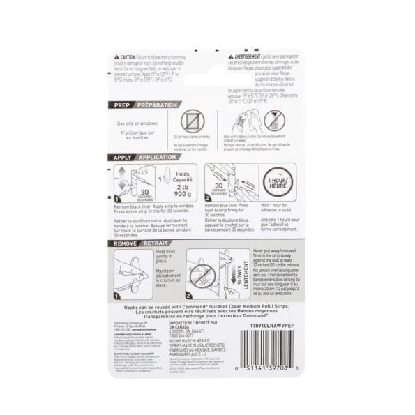 Command Outdoor Medium Window Hooks, No Surface Damage, 5 Hooks per Pack V9