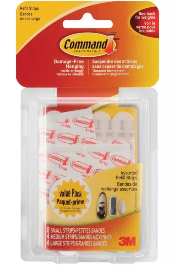 Command Removable Hook With Replacement Strips, Damage Free Hanging, Reusable W3