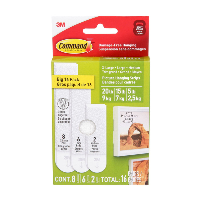 Command White Picture Hanging Strip Mixed Pack, 17218-16EF | 16 Pairs I8