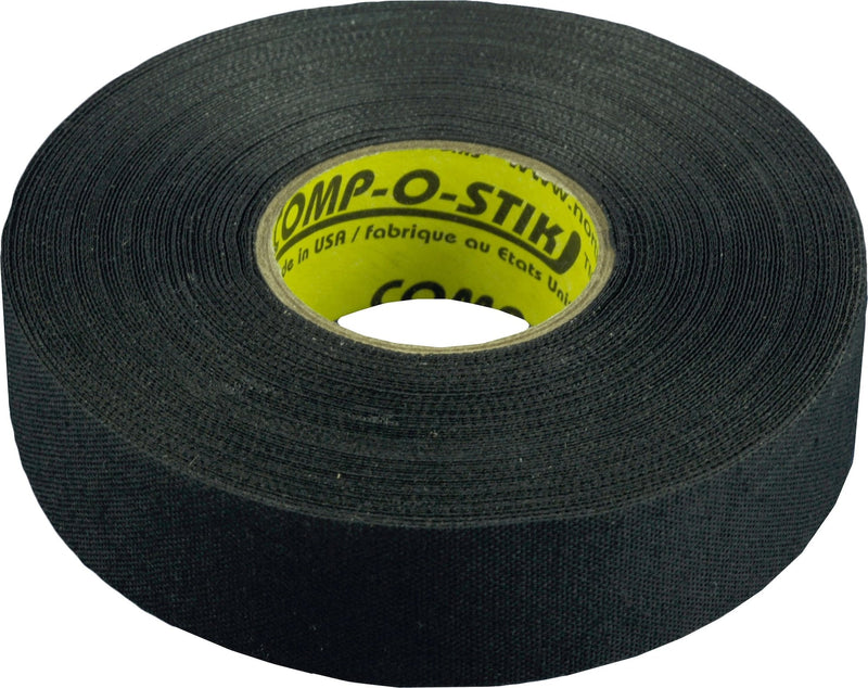 Comp-o-stik Cloth Hockey Stick Tape, Black, 24-mm x 15-m, 4-pk Z0