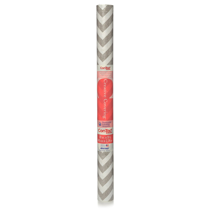 Con-Tact Creative Covering Removable Adhesive Shelf/Drawer Liner, Chevron, 18-in x 9-ft O4