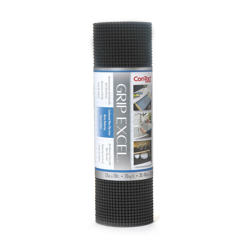 Con-Tact Grip Excel Non-Adhesive Cushioned Shelf/Drawer Liner, Black, 12-in x 10-ft D1