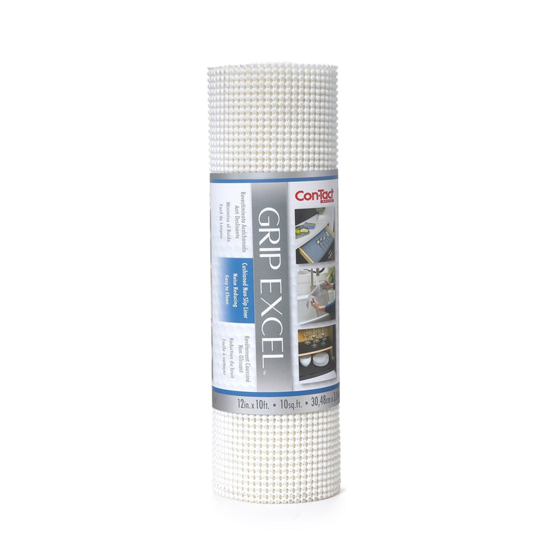 Con-Tact Grip Excel Non-Adhesive Cushioned Shelf/Drawer Liner, White, 12-in x 10-ft H2