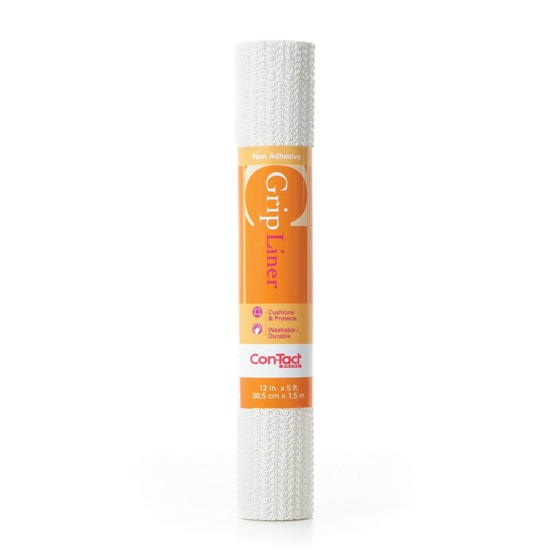 Con-Tact Grip Liner Washable Non-Adhesive Shelf/Drawer Liner, White, 12-in x 5-ft U7