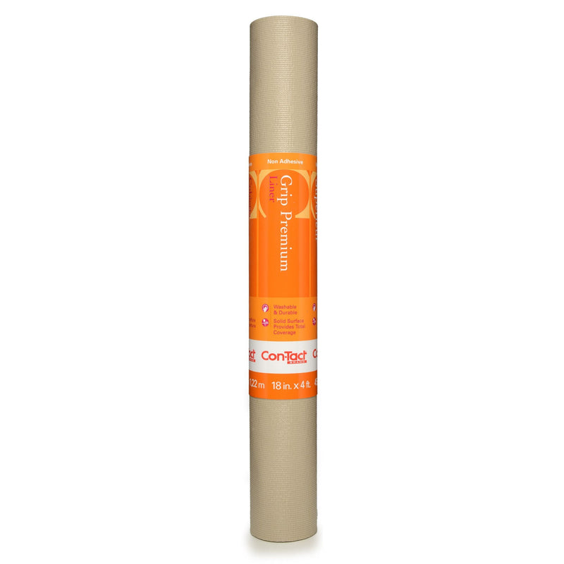 Con-Tact Grip Premium Non-Adhesive Cushioned Shelf/Drawer Liner, Taupe, 18-in x 4-ft X8