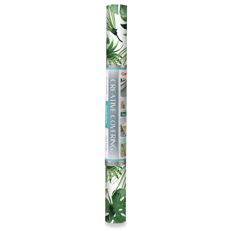 Con-Tact Removable Adhesive Shelf/Drawer Liner, Leaf Print, 18-in x 9-ft W1