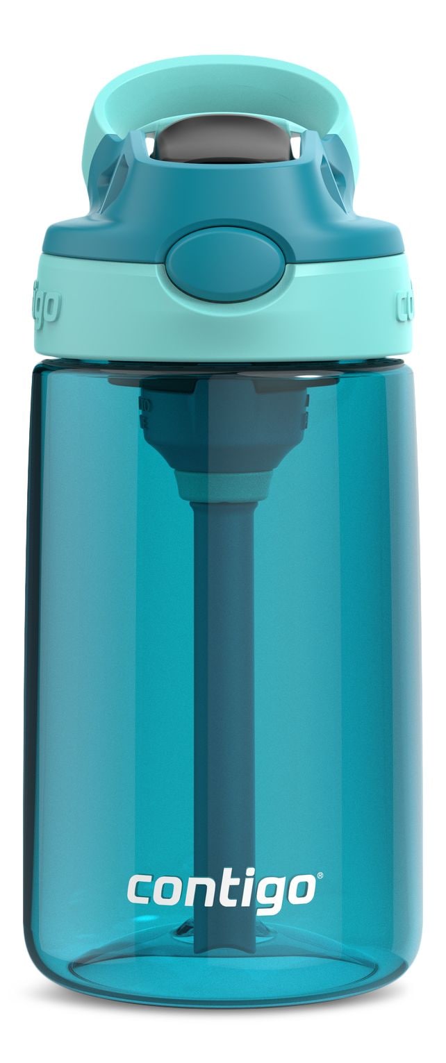 Contigo Aubrey Kids' Water Bottle, 14-oz, Juniper/Jade, with AUTOSPOUT Lid & Straw K5