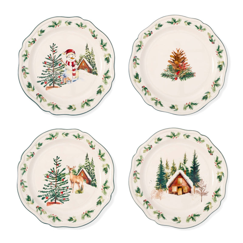 Core Home 15-cm Winter Berry Appetizer Plates, 4-pk A9