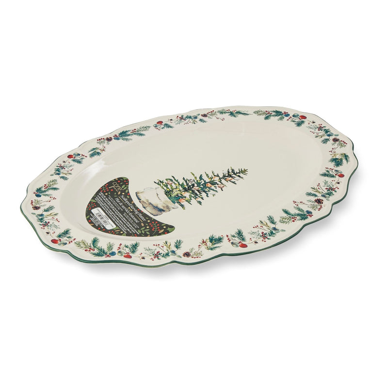 Core Home 29-cm Dishwasher Safe Winter Berry Serving Platter Z3
