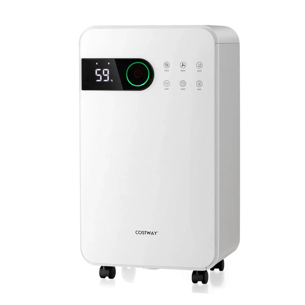 32 Pints Dehumidifier with Sleep Mode and 24H Timer for Home Basement-White M1