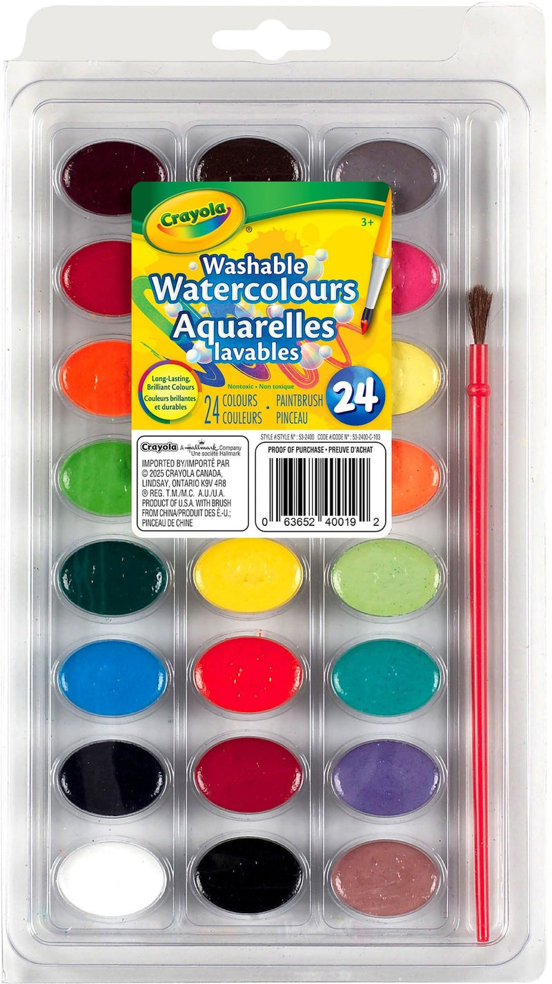 Crayola Super Tips Washable Watercoulour Paints, 24 Pieces, Multicolour S0