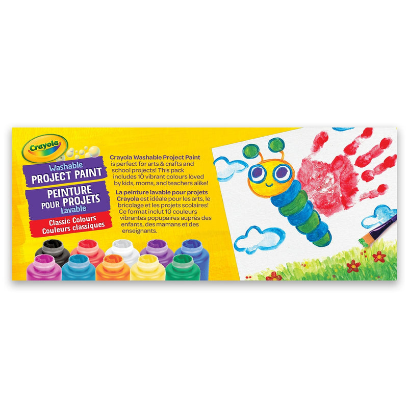 Crayola Washable Project Paint Activity Jar Set, Multi-Colour, 20-oz, 10-pk, Ages 3+ G1