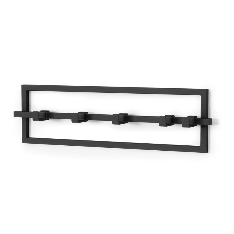 Cubiko 5 Hook Rack, Black E2