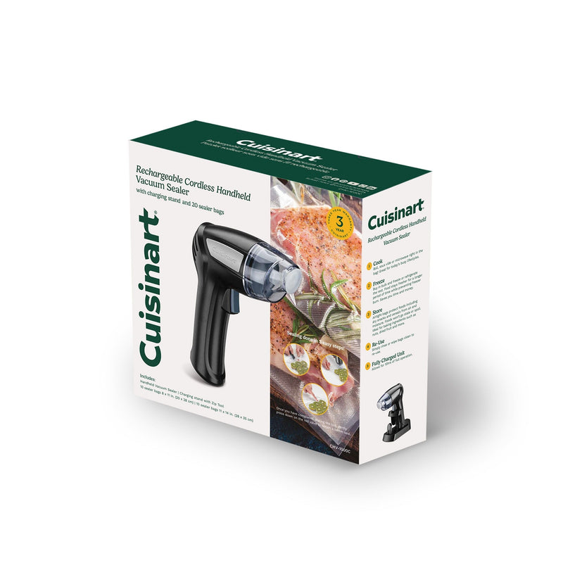 Cuisinart Cordless Handheld Vacuum Sealer with 20 Bags, Black J0
