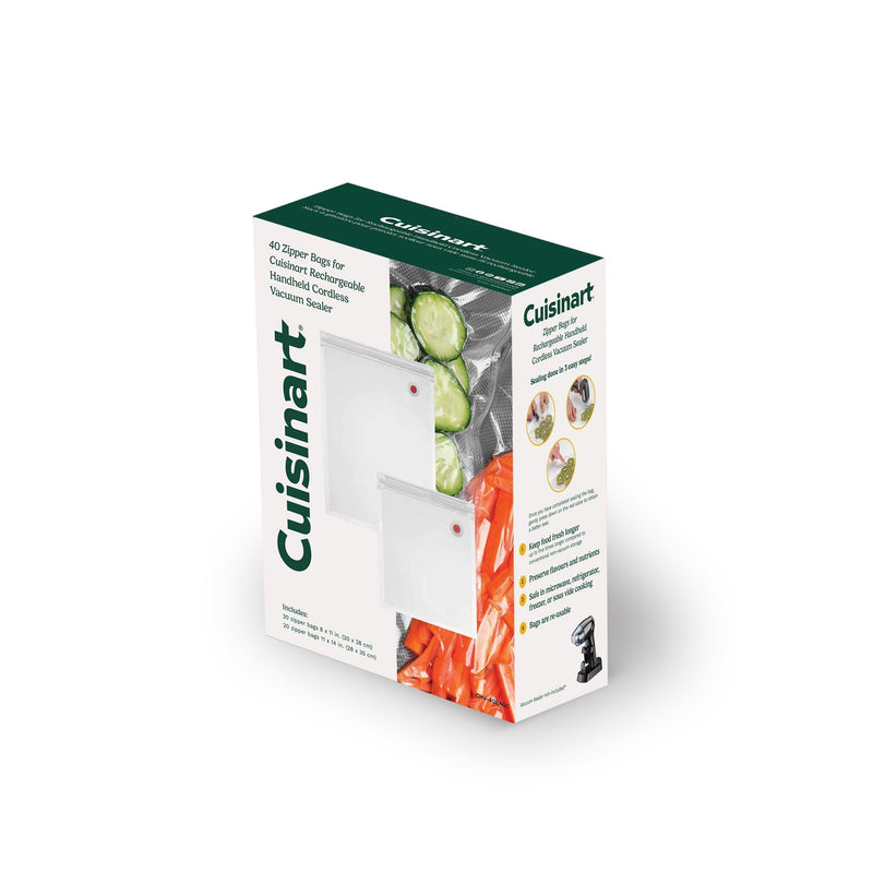 Cuisinart Reusable Zipper Vacuum Seal Food Storage Bags, 40-pk T3