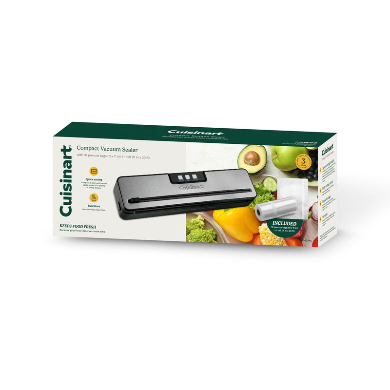 Cuisinart Slim Vacuum Sealer, with 10 Pre-Cut Bags & 1 Roll Q5
