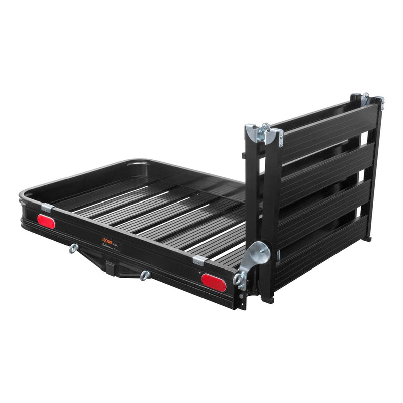 CURT 18112 Aluminum Hitch Mount Basket-Style Cargo Carrier with Ramp, Fits 2-in Receivers, 50 x 30-in M5