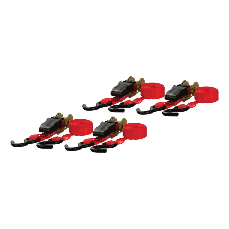 CURT 83002 16-ft Red Cargo Straps with S-Hooks (500-lb, 4-pk) M0