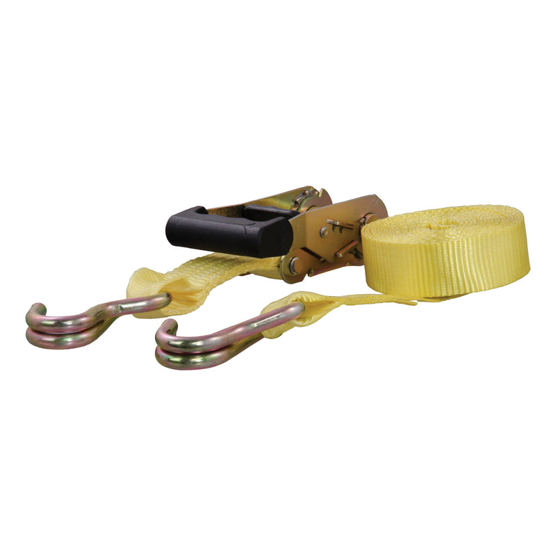 CURT 83036 Cargo Strap with J-Hooks, Yellow, 1,667-lb, 14-ft B8