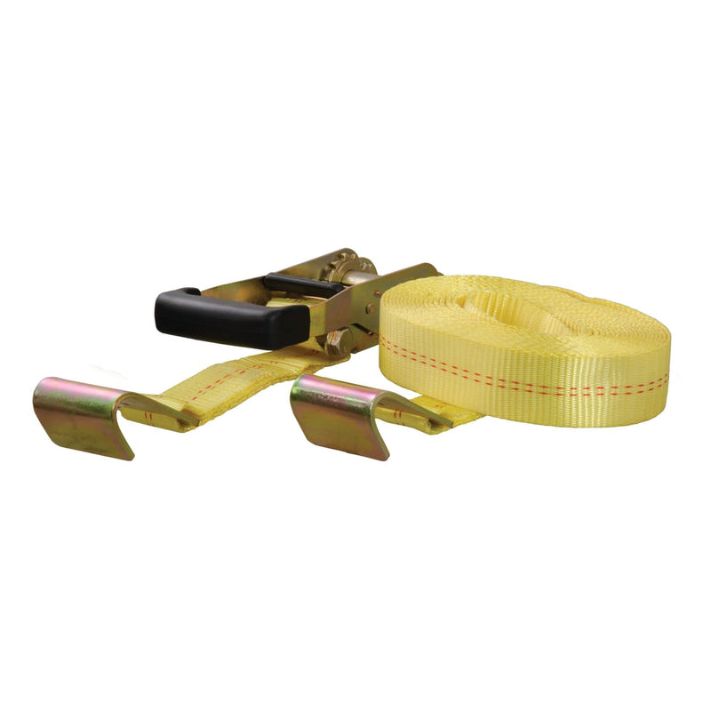 CURT 83048 27-ft Yellow Cargo Strap with Flat Hooks (3,333-lb) Y6