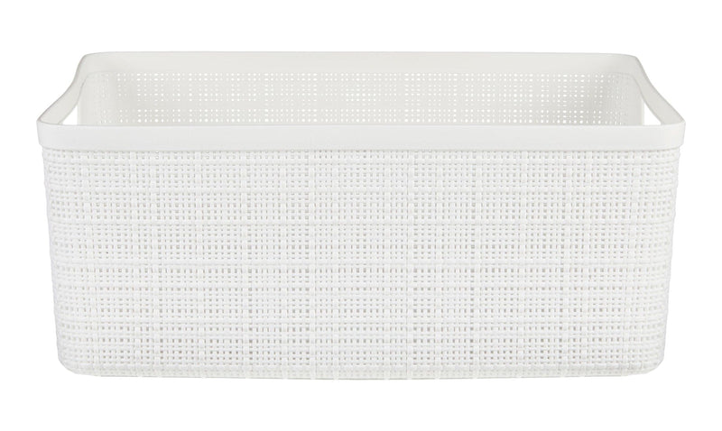 Curver Medium Jute Weave Nesting Storage Basket, White S3
