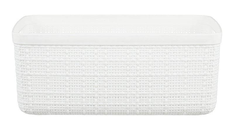 Curver Small Jute Weave Nesting Storage Basket, White Q7