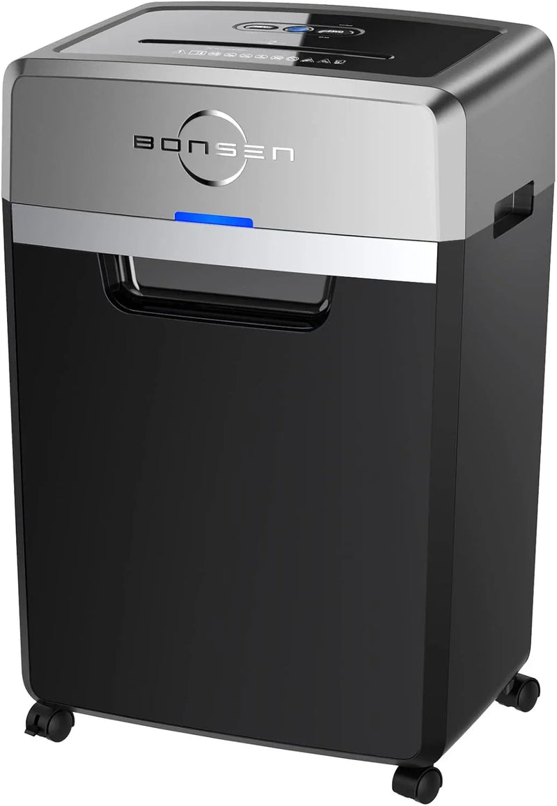 Heavy Duty Paper Shredder, 24-Sheet Cross-Cut Shredder, 40-Min Continuous Running Time, Commercial Grade Shredder for Office, 9-Gallon Big Basket, 55dB Super Quiet, P-4 High Security (S3105) S1
