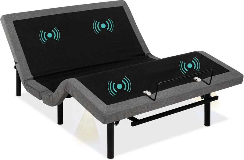 Ergonomic Twin XL Size Adjustable Bed Frame, Electric Base w/Wireless Remote Control, Nightlight, Massager, 2 USB Ports U7