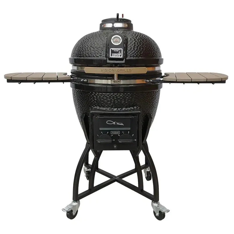 Grills 22 in. Kamado Pro Ceramic Charcoal Grill with Grill Cover S7