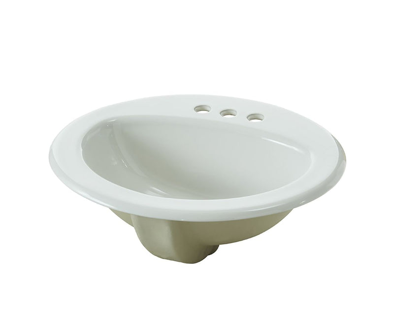 Danze Oval Drop-In Bathroom Sink, White, 4-in Centre, 20-in x 17-in Q3