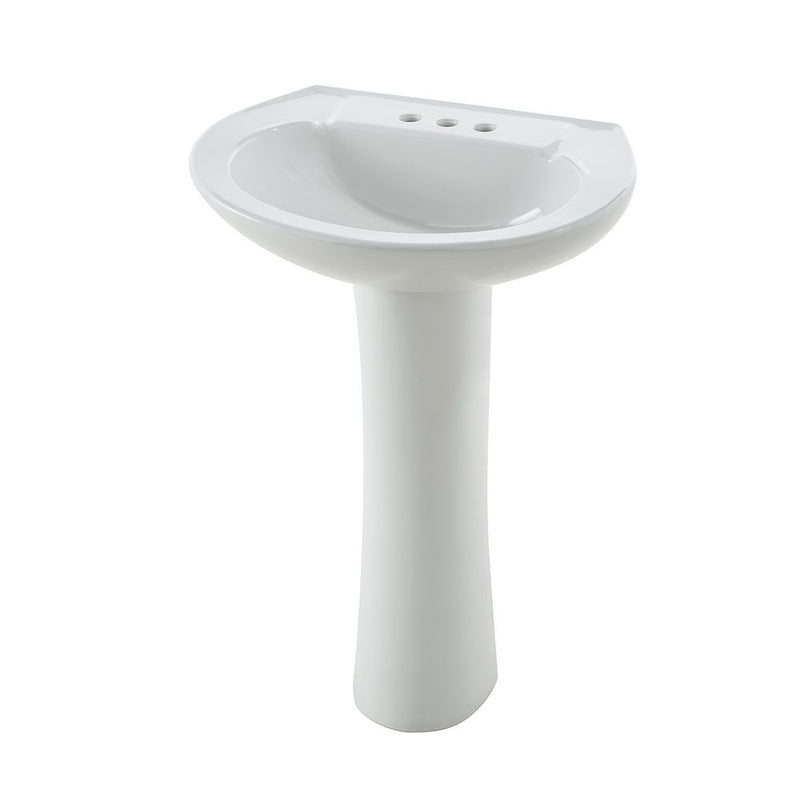 Danze Pedestal Sink with Leg, White, 22.64 x 18 x 33.66-in I6