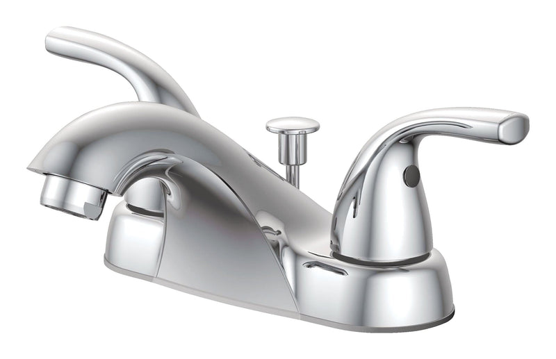Danze Renovate Double Handle Bathroom Sink Faucet with Pop-up Drain, 4-in Centreset, Chrome J2