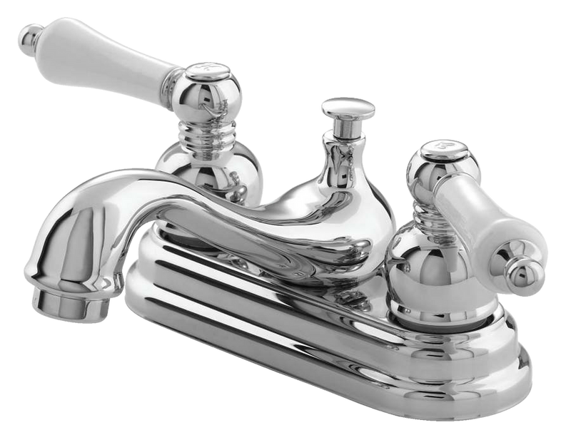 Danze Sheridan Double Handle 4-in Centreset Bathroom Sink Faucet with Pop-Up Drain, Chrome W0