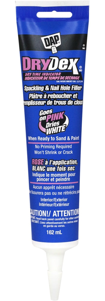 DAP DryDex Spackling Nail & Hole Repair Filler with Dry Time Indicator, Shrink-Proof, 162-mL E4