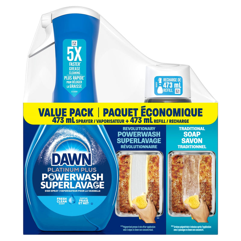 Dawn Platinum Powerwash Dish Spray, Fresh Scent Bundle, 1 Starter-Kit K2