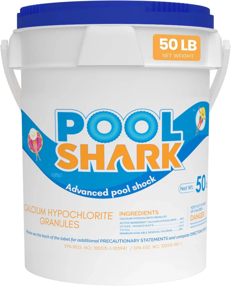 68% Calcium Hypochlorite Pool Shock for Swimming Pools - Chlorine Granules Swimming Pool Shock 50 lbs Bucket - Pool Chlorine for Inground and Above Ground Pool Treatment, Saltwater (50lbs) B9