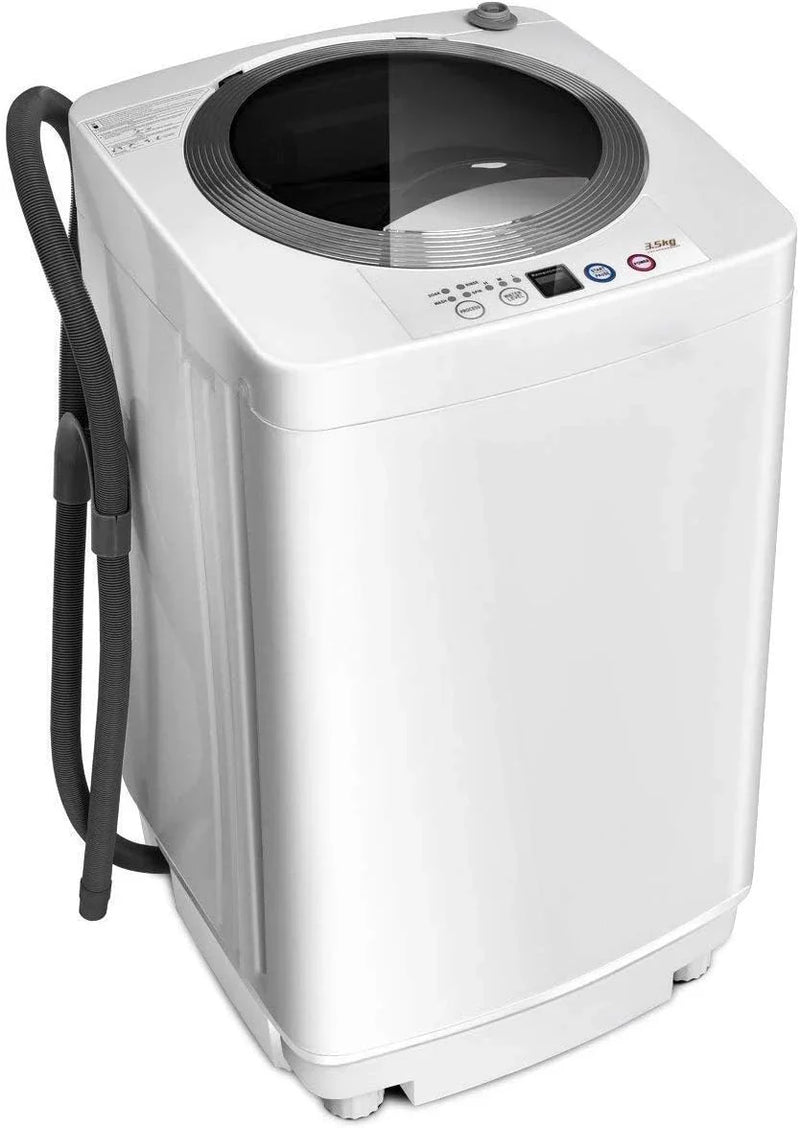 Portable Washing Machine, Full Automatic Washer and Dryer Combo, with Built-in Pump Drain 8 LBS Capacity Compact Laundry Washer Spin Dryer for Apartment RV Dorm T1